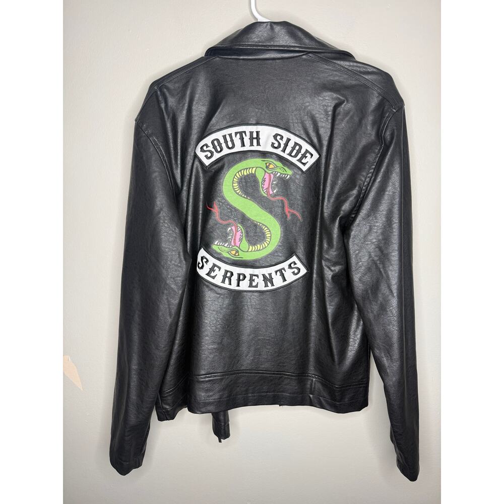 Archie Comics Riverdale South Side Serpents Faux Leather Moto Jacket Halloween - Picture 2 of 8